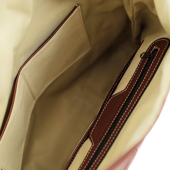 Fantini Italian Leather Modern Brown Handbag - Picture 9 of 10